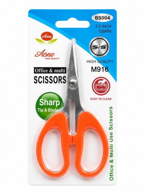 Aone 128mm 5-inch Office & Multi-Use Scissors – Sharp Tip & Blade (BS004)