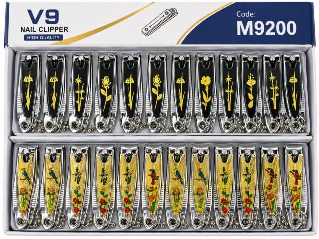V9 Nail Clipper – Floral & Bird Design with Keychain (Assorted Box of 24)