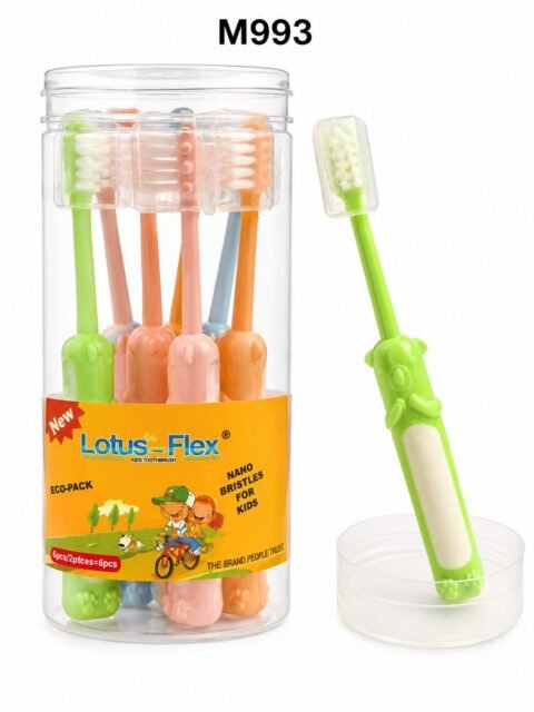 Lotus-Flex Kids Toothbrush – Eco-Pack, Nano Bristles (6 Pcs)