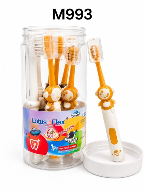 Lotus-Flex Kids Toothbrush – Space Fun, Soft Bristles (6 Pcs)
