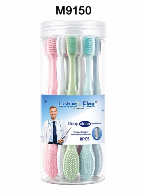 Lotus-Flex Fancy Tube Jr. Kids Toothbrush – Cat Design, Super Soft (12 Pcs, Model 2112)