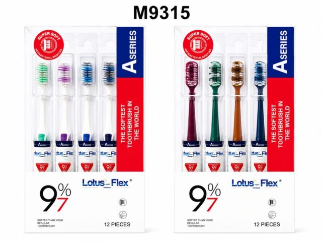 Lotus-Flex Deep Clean Toothbrush with Tongue Scraper – Assorted (8 Pcs)