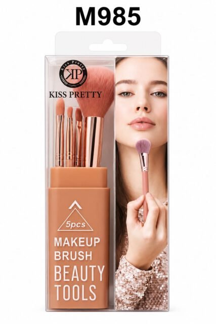 Kiss Pretty 5-Piece Makeup Brush Set with Holder