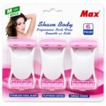 Max Shave Body Disposable Razors for Women (Pack of 6)